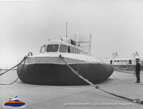 SRN5 with Westland -  (credit: The <a href='http://www.hovercraft-museum.org/' target='_blank'>Hovercraft Museum Trust</a>).